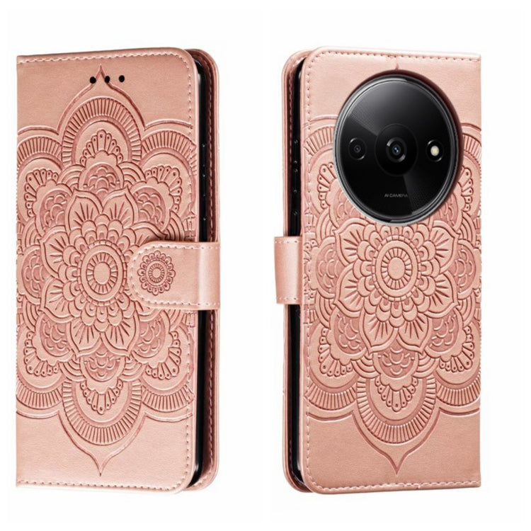 Sun Mandala Embossing Pattern Phone Leather Case, For Xiaomi Redmi A3, For Xiaomi Redmi Note 13 Pro 4G, For Xiaomi Redmi Note 13 4G, For Xiaomi Redmi Note 13R Pro, For Xiaomi 14 Ultra, For Xiaomi Redmi Note 13 Pro+