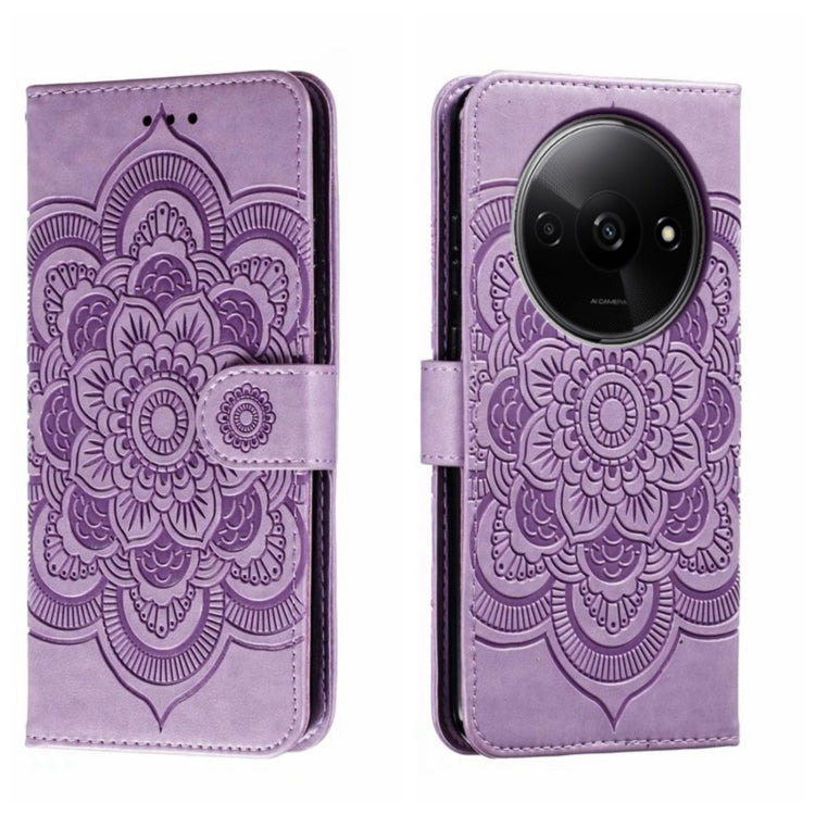 Sun Mandala Embossing Pattern Phone Leather Case, For Xiaomi Redmi A3, For Xiaomi Redmi Note 13 Pro 4G, For Xiaomi Redmi Note 13 4G, For Xiaomi Redmi Note 13R Pro, For Xiaomi 14 Ultra, For Xiaomi Redmi Note 13 Pro+
