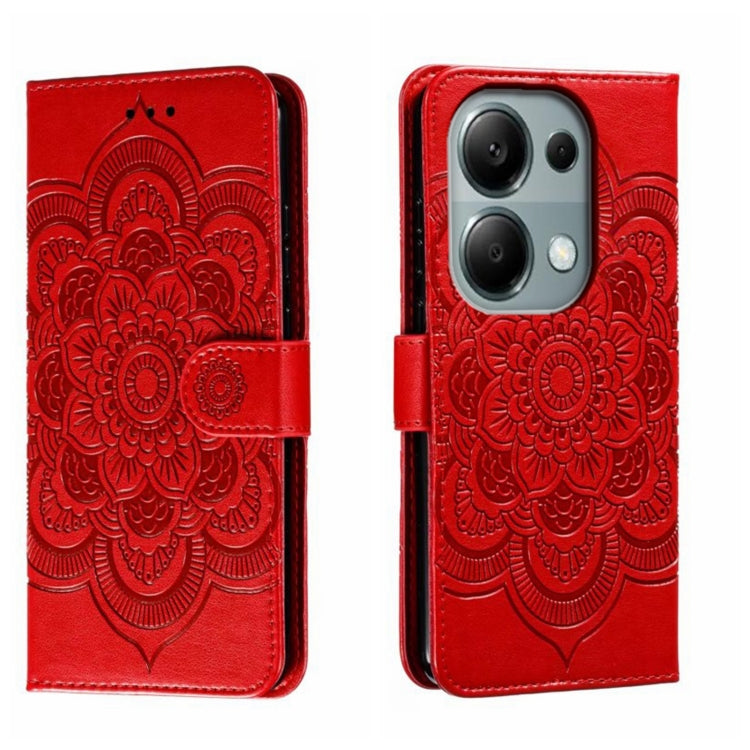 Sun Mandala Embossing Pattern Phone Leather Case, For Xiaomi Redmi A3, For Xiaomi Redmi Note 13 Pro 4G, For Xiaomi Redmi Note 13 4G, For Xiaomi Redmi Note 13R Pro, For Xiaomi 14 Ultra, For Xiaomi Redmi Note 13 Pro+