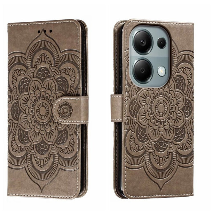 Sun Mandala Embossing Pattern Phone Leather Case, For Xiaomi Redmi A3, For Xiaomi Redmi Note 13 Pro 4G, For Xiaomi Redmi Note 13 4G, For Xiaomi Redmi Note 13R Pro, For Xiaomi 14 Ultra, For Xiaomi Redmi Note 13 Pro+