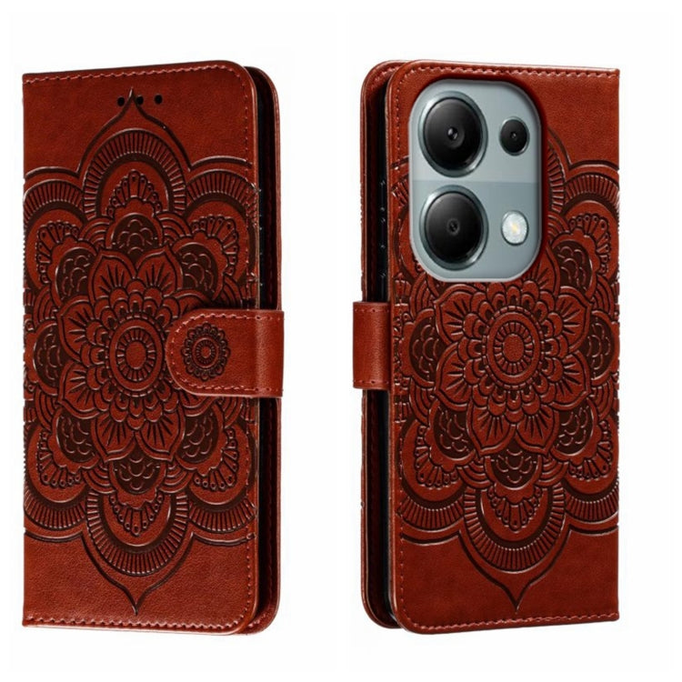 Sun Mandala Embossing Pattern Phone Leather Case, For Xiaomi Redmi A3, For Xiaomi Redmi Note 13 Pro 4G, For Xiaomi Redmi Note 13 4G, For Xiaomi Redmi Note 13R Pro, For Xiaomi 14 Ultra, For Xiaomi Redmi Note 13 Pro+