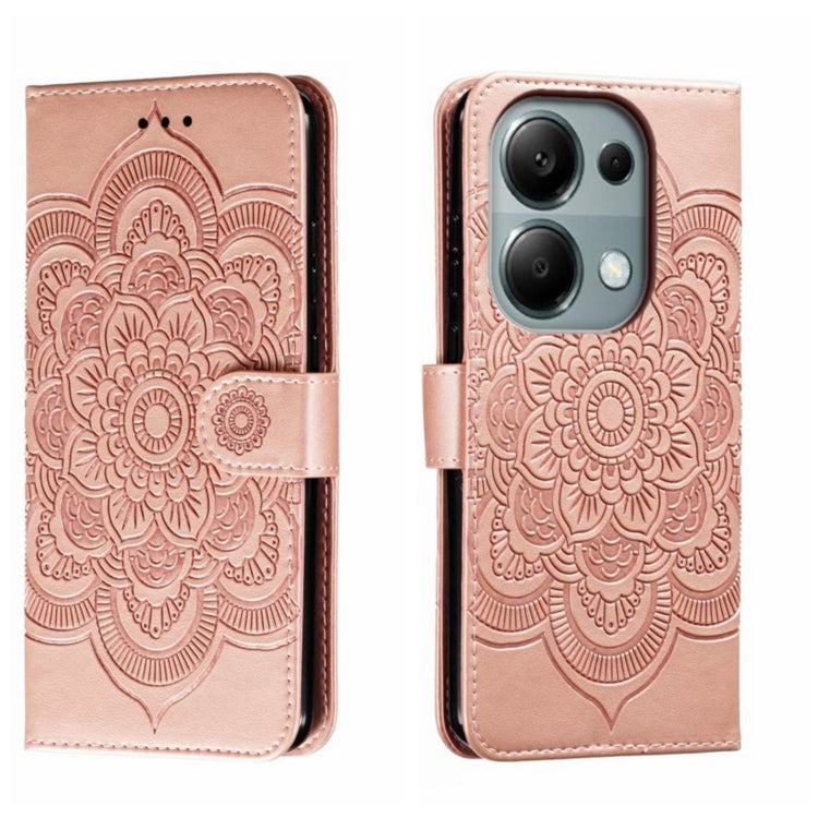 Sun Mandala Embossing Pattern Phone Leather Case, For Xiaomi Redmi A3, For Xiaomi Redmi Note 13 Pro 4G, For Xiaomi Redmi Note 13 4G, For Xiaomi Redmi Note 13R Pro, For Xiaomi 14 Ultra, For Xiaomi Redmi Note 13 Pro+