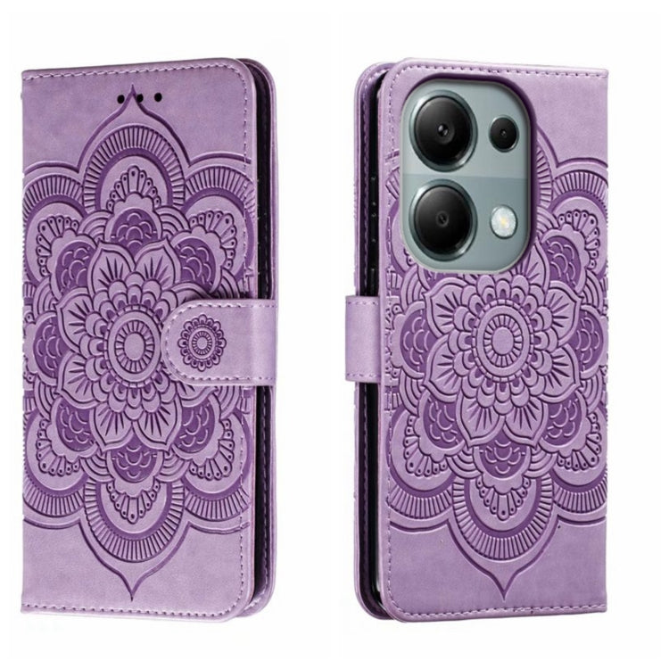 Sun Mandala Embossing Pattern Phone Leather Case, For Xiaomi Redmi A3, For Xiaomi Redmi Note 13 Pro 4G, For Xiaomi Redmi Note 13 4G, For Xiaomi Redmi Note 13R Pro, For Xiaomi 14 Ultra, For Xiaomi Redmi Note 13 Pro+