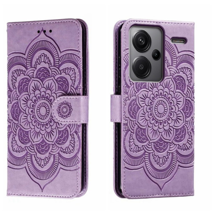 Sun Mandala Embossing Pattern Phone Leather Case, For Xiaomi Redmi A3, For Xiaomi Redmi Note 13 Pro 4G, For Xiaomi Redmi Note 13 4G, For Xiaomi Redmi Note 13R Pro, For Xiaomi 14 Ultra, For Xiaomi Redmi Note 13 Pro+