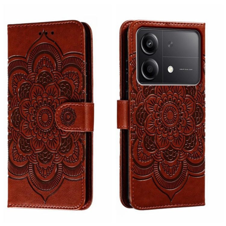 Sun Mandala Embossing Pattern Phone Leather Case, For Xiaomi Redmi A3, For Xiaomi Redmi Note 13 Pro 4G, For Xiaomi Redmi Note 13 4G, For Xiaomi Redmi Note 13R Pro, For Xiaomi 14 Ultra, For Xiaomi Redmi Note 13 Pro+