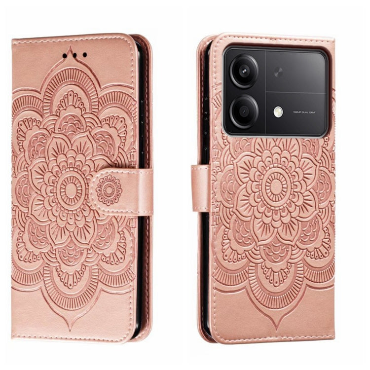 Sun Mandala Embossing Pattern Phone Leather Case, For Xiaomi Redmi A3, For Xiaomi Redmi Note 13 Pro 4G, For Xiaomi Redmi Note 13 4G, For Xiaomi Redmi Note 13R Pro, For Xiaomi 14 Ultra, For Xiaomi Redmi Note 13 Pro+