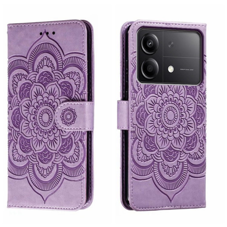 Sun Mandala Embossing Pattern Phone Leather Case, For Xiaomi Redmi A3, For Xiaomi Redmi Note 13 Pro 4G, For Xiaomi Redmi Note 13 4G, For Xiaomi Redmi Note 13R Pro, For Xiaomi 14 Ultra, For Xiaomi Redmi Note 13 Pro+
