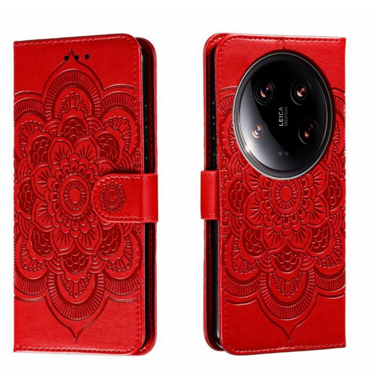 Sun Mandala Embossing Pattern Phone Leather Case, For Xiaomi Redmi A3, For Xiaomi Redmi Note 13 Pro 4G, For Xiaomi Redmi Note 13 4G, For Xiaomi Redmi Note 13R Pro, For Xiaomi 14 Ultra, For Xiaomi Redmi Note 13 Pro+