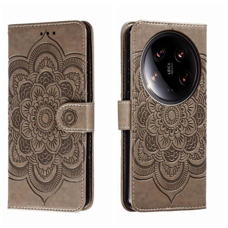 Sun Mandala Embossing Pattern Phone Leather Case, For Xiaomi Redmi A3, For Xiaomi Redmi Note 13 Pro 4G, For Xiaomi Redmi Note 13 4G, For Xiaomi Redmi Note 13R Pro, For Xiaomi 14 Ultra, For Xiaomi Redmi Note 13 Pro+