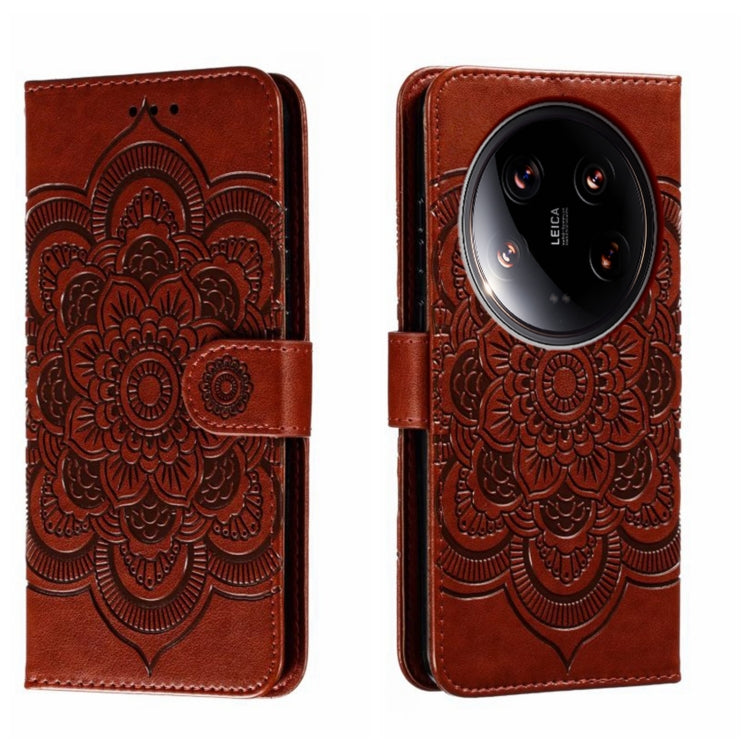 Sun Mandala Embossing Pattern Phone Leather Case, For Xiaomi Redmi A3, For Xiaomi Redmi Note 13 Pro 4G, For Xiaomi Redmi Note 13 4G, For Xiaomi Redmi Note 13R Pro, For Xiaomi 14 Ultra, For Xiaomi Redmi Note 13 Pro+
