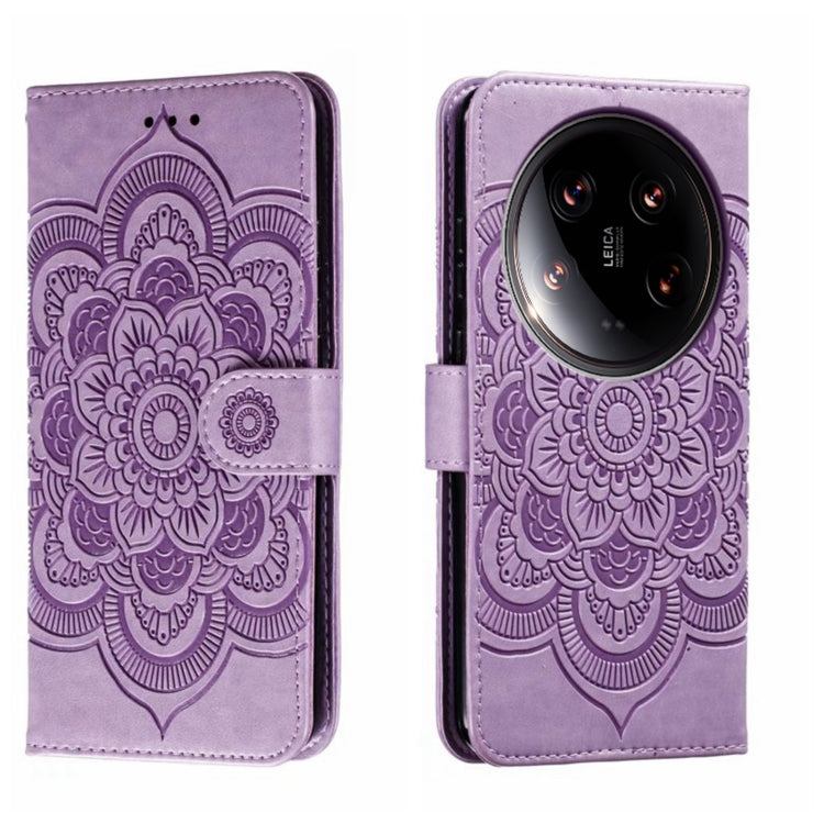 Sun Mandala Embossing Pattern Phone Leather Case, For Xiaomi Redmi A3, For Xiaomi Redmi Note 13 Pro 4G, For Xiaomi Redmi Note 13 4G, For Xiaomi Redmi Note 13R Pro, For Xiaomi 14 Ultra, For Xiaomi Redmi Note 13 Pro+