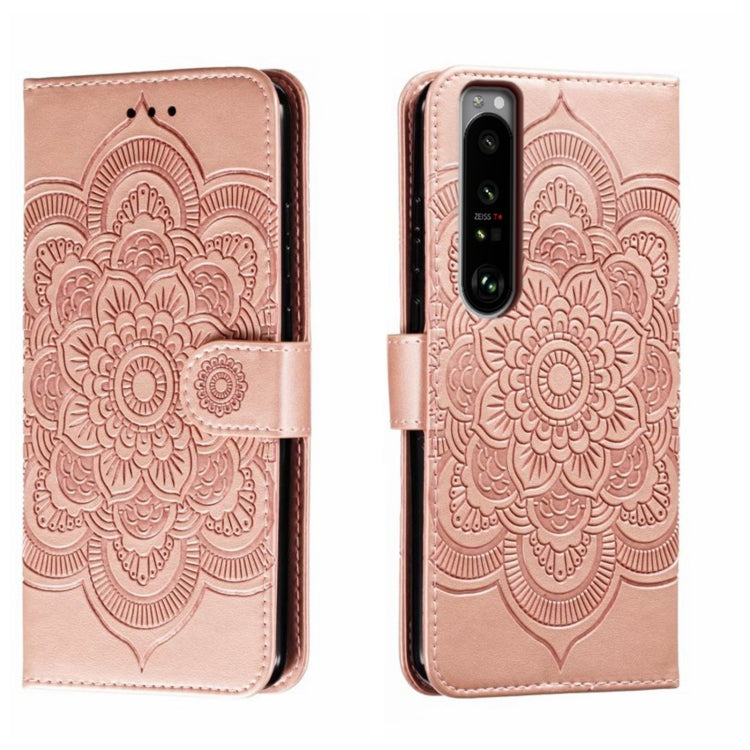 Sun Mandala Embossing Pattern Phone Leather Case, For Sony Xperia 10 IV, For Sony Xperia 5 III, For Sony Xperia 10 III, For Sony Xperia 1 III, For Sony Xperia 5