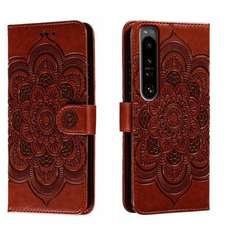 Sun Mandala Embossing Pattern Phone Leather Case, For Sony Xperia 10 VII, For Sony Xperia 1 V, For Sony Xperia 10 V, For Sony Xperia 5 IV, For Sony Xperia Ace III, For Sony Xperia 1 IV