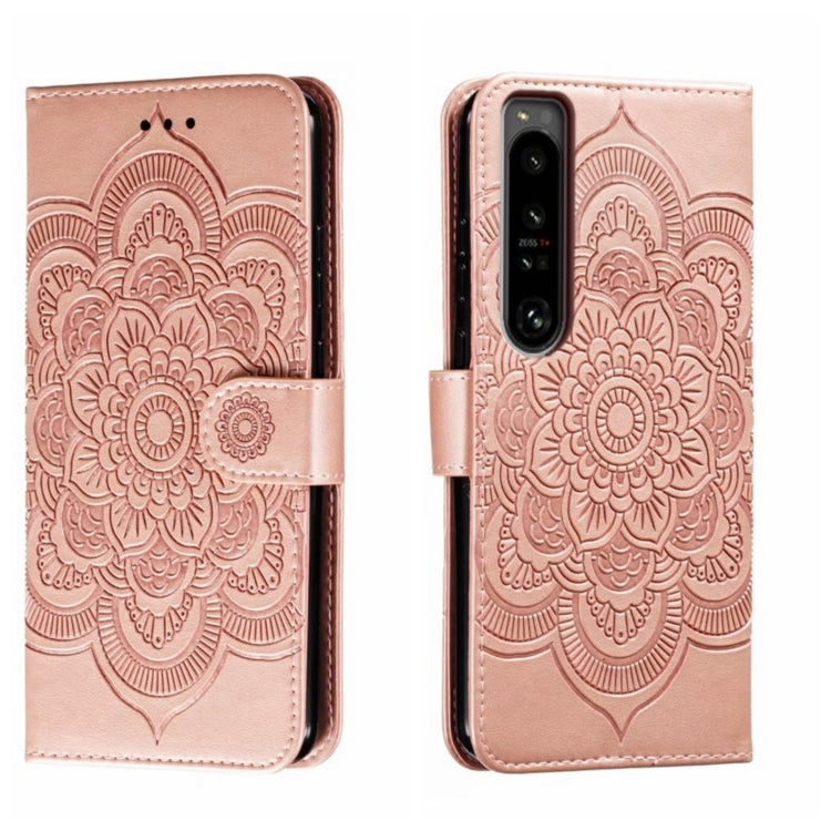 Sun Mandala Embossing Pattern Phone Leather Case, For Sony Xperia 10 VII, For Sony Xperia 1 V, For Sony Xperia 10 V, For Sony Xperia 5 IV, For Sony Xperia Ace III, For Sony Xperia 1 IV