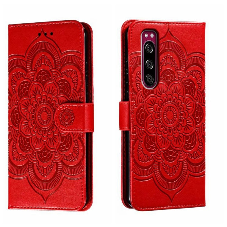 Sun Mandala Embossing Pattern Phone Leather Case, For Sony Xperia 10 IV, For Sony Xperia 5 III, For Sony Xperia 10 III, For Sony Xperia 1 III, For Sony Xperia 5