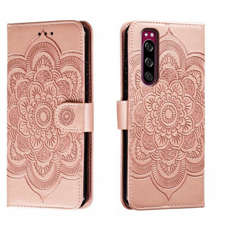 Sun Mandala Embossing Pattern Phone Leather Case, For Sony Xperia 10 IV, For Sony Xperia 5 III, For Sony Xperia 10 III, For Sony Xperia 1 III, For Sony Xperia 5