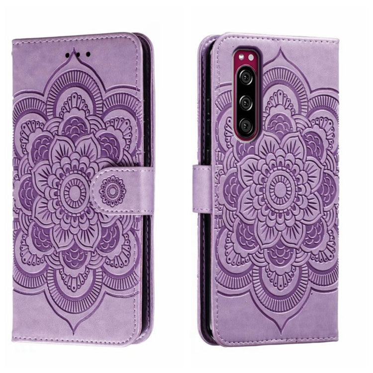 Sun Mandala Embossing Pattern Phone Leather Case, For Sony Xperia 10 IV, For Sony Xperia 5 III, For Sony Xperia 10 III, For Sony Xperia 1 III, For Sony Xperia 5