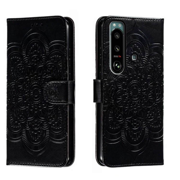 Sun Mandala Embossing Pattern Phone Leather Case, For Sony Xperia 10 IV, For Sony Xperia 5 III, For Sony Xperia 10 III, For Sony Xperia 1 III, For Sony Xperia 5