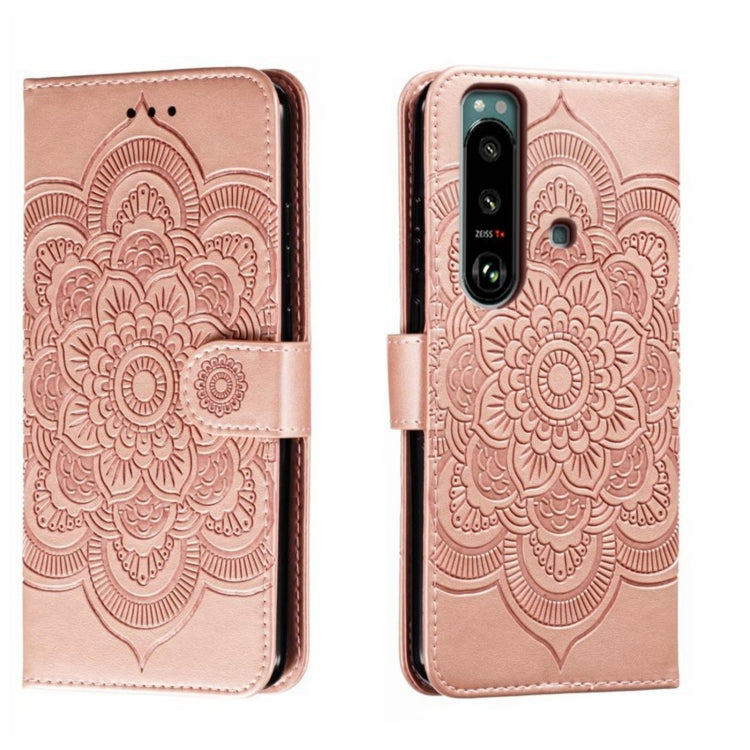 Sun Mandala Embossing Pattern Phone Leather Case, For Sony Xperia 10 IV, For Sony Xperia 5 III, For Sony Xperia 10 III, For Sony Xperia 1 III, For Sony Xperia 5