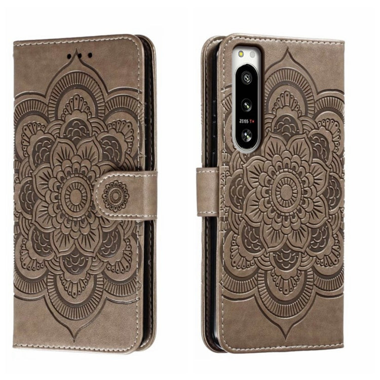 Sun Mandala Embossing Pattern Phone Leather Case, For Sony Xperia 10 VII, For Sony Xperia 1 V, For Sony Xperia 10 V, For Sony Xperia 5 IV, For Sony Xperia Ace III, For Sony Xperia 1 IV