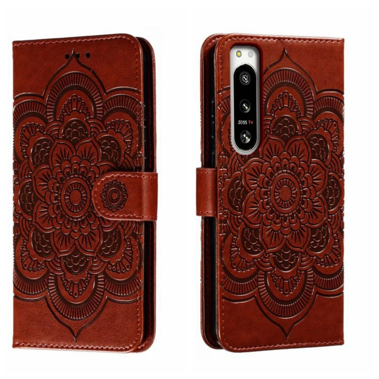 Sun Mandala Embossing Pattern Phone Leather Case, For Sony Xperia 10 VII, For Sony Xperia 1 V, For Sony Xperia 10 V, For Sony Xperia 5 IV, For Sony Xperia Ace III, For Sony Xperia 1 IV