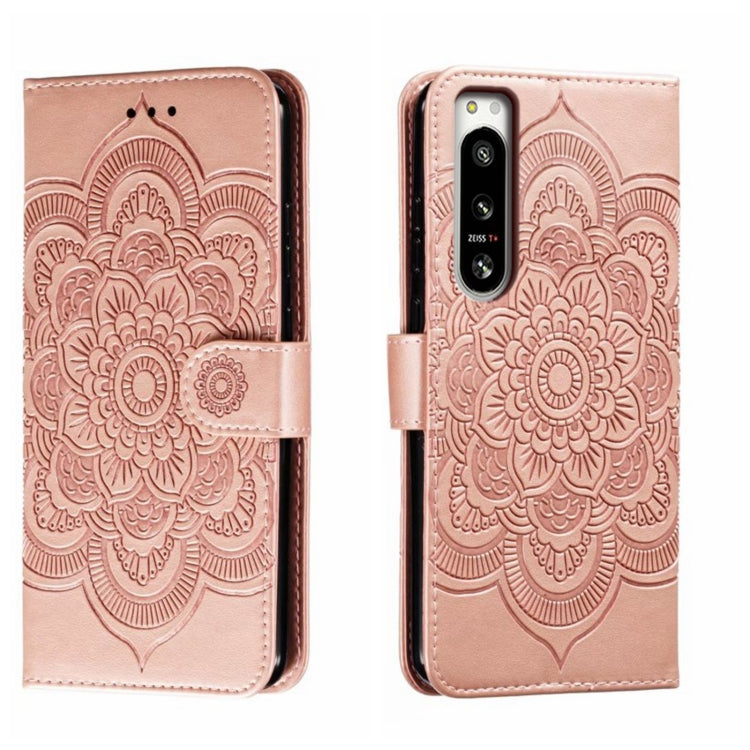 Sun Mandala Embossing Pattern Phone Leather Case, For Sony Xperia 10 VII, For Sony Xperia 1 V, For Sony Xperia 10 V, For Sony Xperia 5 IV, For Sony Xperia Ace III, For Sony Xperia 1 IV