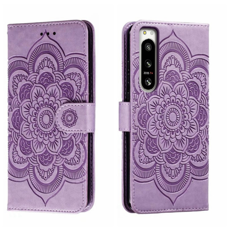 Sun Mandala Embossing Pattern Phone Leather Case, For Sony Xperia 10 VII, For Sony Xperia 1 V, For Sony Xperia 10 V, For Sony Xperia 5 IV, For Sony Xperia Ace III, For Sony Xperia 1 IV