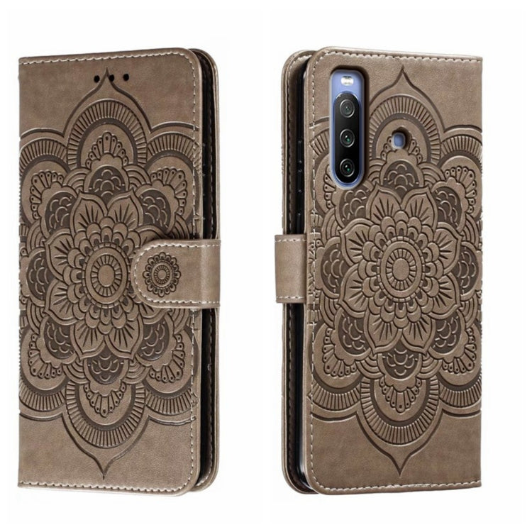 Sun Mandala Embossing Pattern Phone Leather Case, For Sony Xperia 10 IV, For Sony Xperia 5 III, For Sony Xperia 10 III, For Sony Xperia 1 III, For Sony Xperia 5