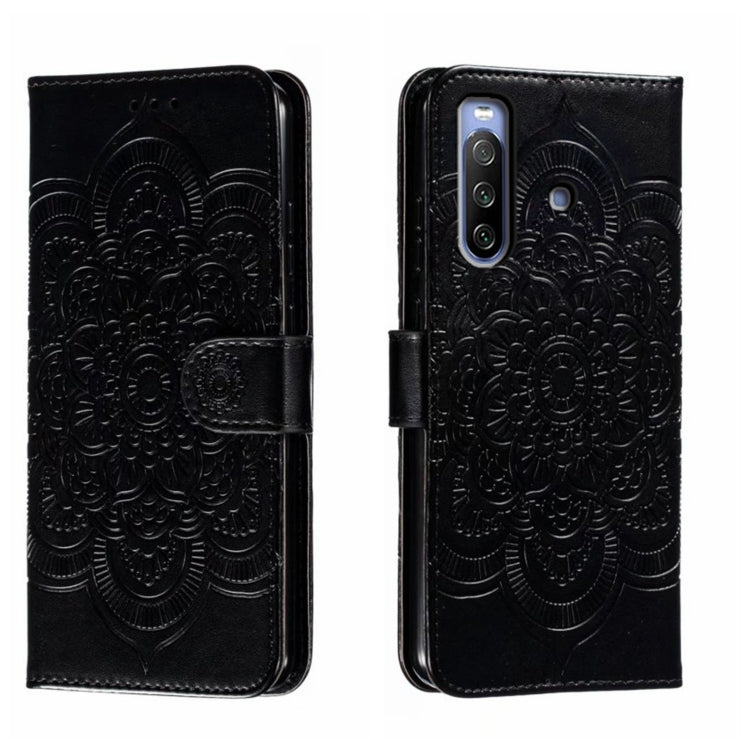 Sun Mandala Embossing Pattern Phone Leather Case, For Sony Xperia 10 IV, For Sony Xperia 5 III, For Sony Xperia 10 III, For Sony Xperia 1 III, For Sony Xperia 5