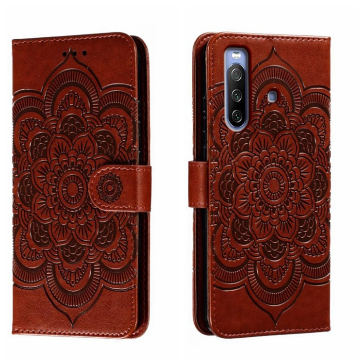 Sun Mandala Embossing Pattern Phone Leather Case, For Sony Xperia 10 IV, For Sony Xperia 5 III, For Sony Xperia 10 III, For Sony Xperia 1 III, For Sony Xperia 5