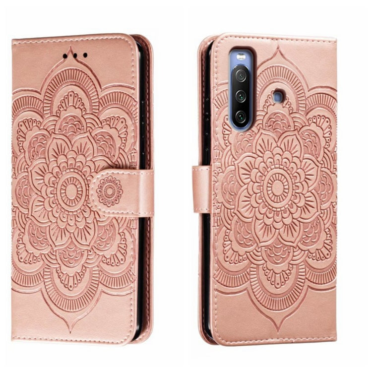 Sun Mandala Embossing Pattern Phone Leather Case, For Sony Xperia 10 IV, For Sony Xperia 5 III, For Sony Xperia 10 III, For Sony Xperia 1 III, For Sony Xperia 5