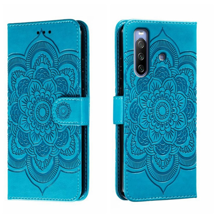 Sun Mandala Embossing Pattern Phone Leather Case, For Sony Xperia 10 IV, For Sony Xperia 5 III, For Sony Xperia 10 III, For Sony Xperia 1 III, For Sony Xperia 5