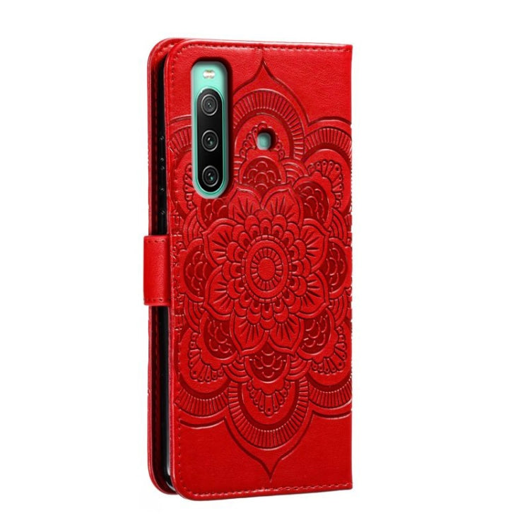 Sun Mandala Embossing Pattern Phone Leather Case, For Sony Xperia 10 IV, For Sony Xperia 5 III, For Sony Xperia 10 III, For Sony Xperia 1 III, For Sony Xperia 5