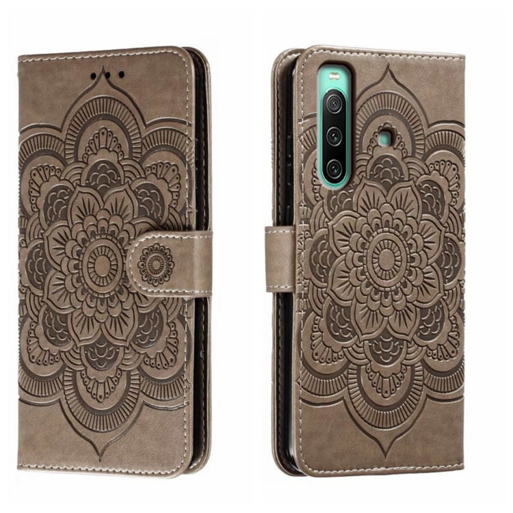 Sun Mandala Embossing Pattern Phone Leather Case, For Sony Xperia 10 IV, For Sony Xperia 5 III, For Sony Xperia 10 III, For Sony Xperia 1 III, For Sony Xperia 5