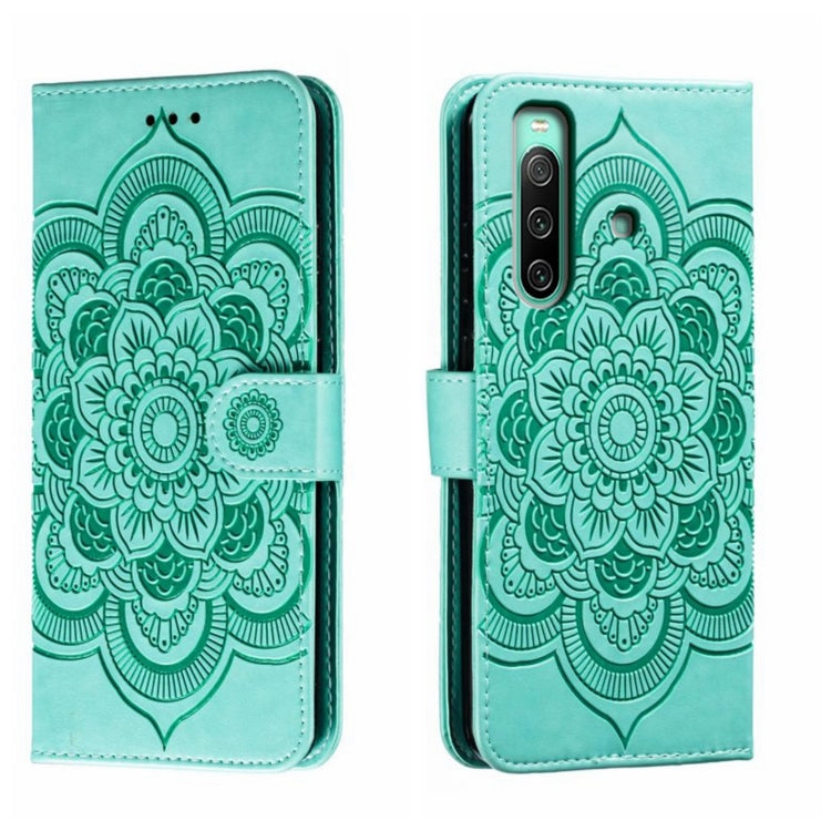 Sun Mandala Embossing Pattern Phone Leather Case, For Sony Xperia 10 IV, For Sony Xperia 5 III, For Sony Xperia 10 III, For Sony Xperia 1 III, For Sony Xperia 5