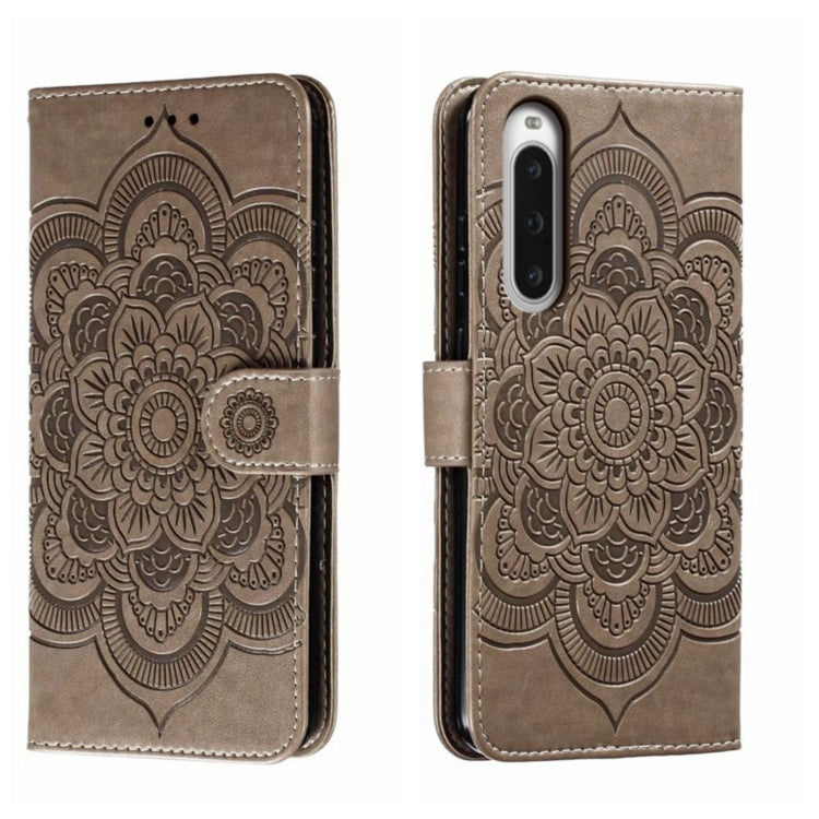 Sun Mandala Embossing Pattern Phone Leather Case, For Sony Xperia 10 VII, For Sony Xperia 1 V, For Sony Xperia 10 V, For Sony Xperia 5 IV, For Sony Xperia Ace III, For Sony Xperia 1 IV