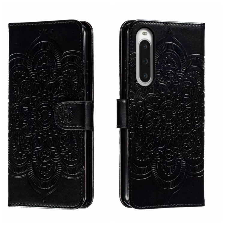 Sun Mandala Embossing Pattern Phone Leather Case, For Sony Xperia 10 VII, For Sony Xperia 1 V, For Sony Xperia 10 V, For Sony Xperia 5 IV, For Sony Xperia Ace III, For Sony Xperia 1 IV