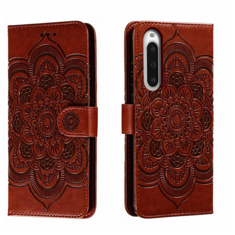 Sun Mandala Embossing Pattern Phone Leather Case, For Sony Xperia 10 VII, For Sony Xperia 1 V, For Sony Xperia 10 V, For Sony Xperia 5 IV, For Sony Xperia Ace III, For Sony Xperia 1 IV