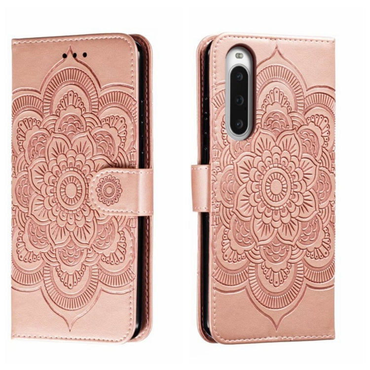 Sun Mandala Embossing Pattern Phone Leather Case, For Sony Xperia 10 VII, For Sony Xperia 1 V, For Sony Xperia 10 V, For Sony Xperia 5 IV, For Sony Xperia Ace III, For Sony Xperia 1 IV