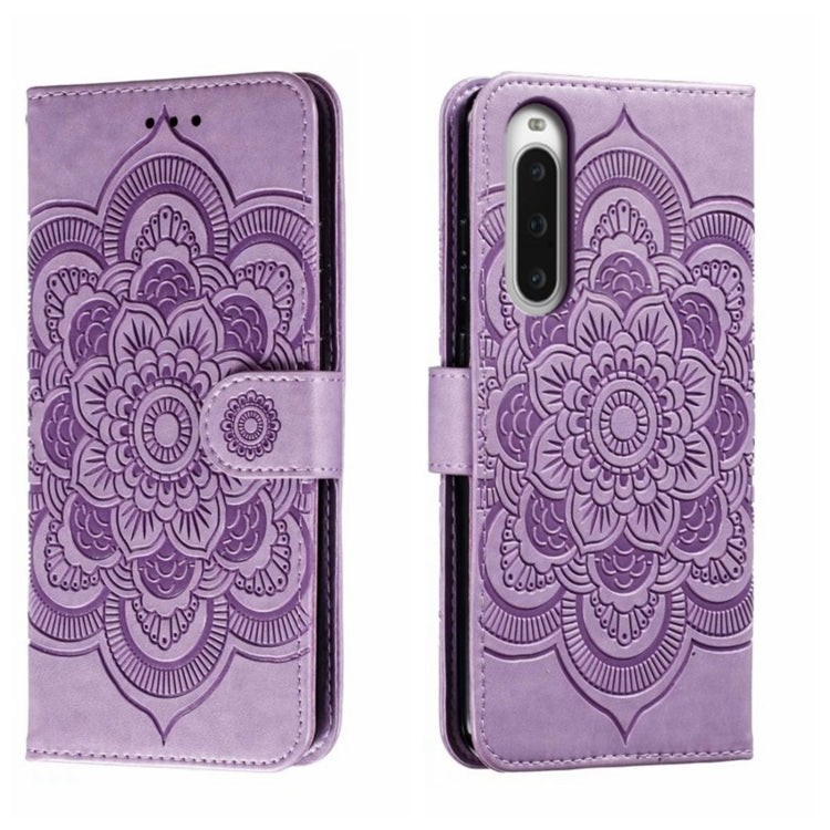 Sun Mandala Embossing Pattern Phone Leather Case, For Sony Xperia 10 VII, For Sony Xperia 1 V, For Sony Xperia 10 V, For Sony Xperia 5 IV, For Sony Xperia Ace III, For Sony Xperia 1 IV