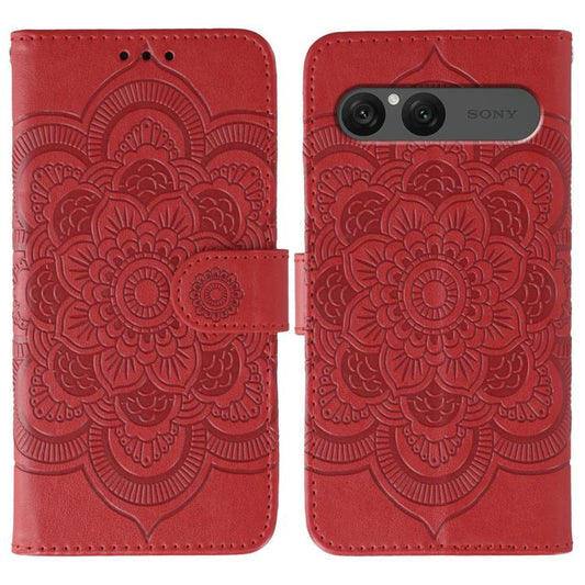 Sun Mandala Embossing Pattern Phone Leather Case, For Sony Xperia 10 VII, For Sony Xperia 1 V, For Sony Xperia 10 V, For Sony Xperia 5 IV, For Sony Xperia Ace III, For Sony Xperia 1 IV