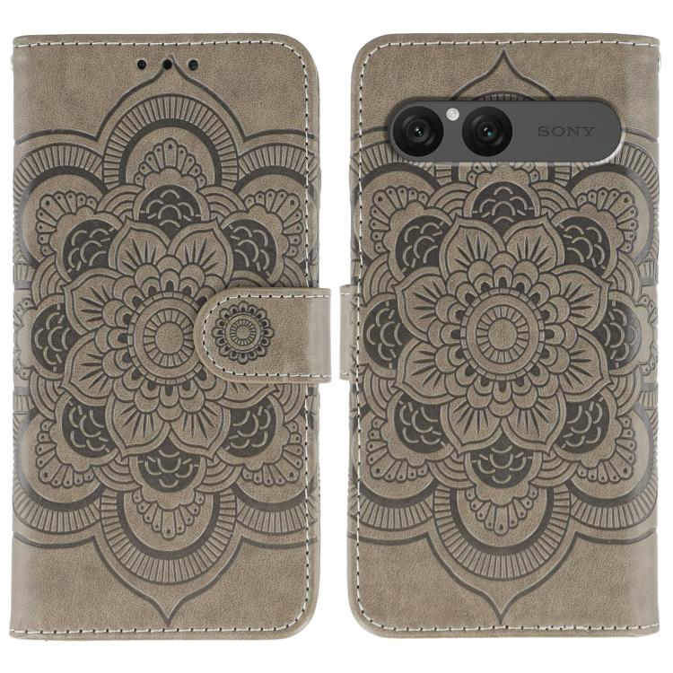 Sun Mandala Embossing Pattern Phone Leather Case, For Sony Xperia 10 VII, For Sony Xperia 1 V, For Sony Xperia 10 V, For Sony Xperia 5 IV, For Sony Xperia Ace III, For Sony Xperia 1 IV