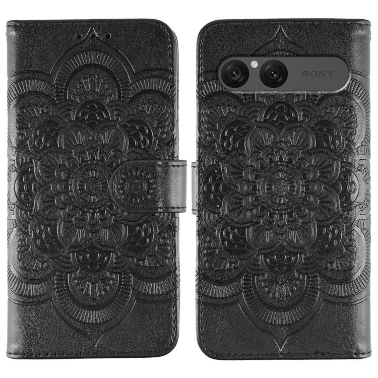 Sun Mandala Embossing Pattern Phone Leather Case, For Sony Xperia 10 VII, For Sony Xperia 1 V, For Sony Xperia 10 V, For Sony Xperia 5 IV, For Sony Xperia Ace III, For Sony Xperia 1 IV