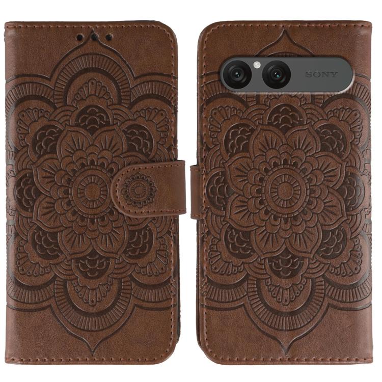 Sun Mandala Embossing Pattern Phone Leather Case, For Sony Xperia 10 VII, For Sony Xperia 1 V, For Sony Xperia 10 V, For Sony Xperia 5 IV, For Sony Xperia Ace III, For Sony Xperia 1 IV