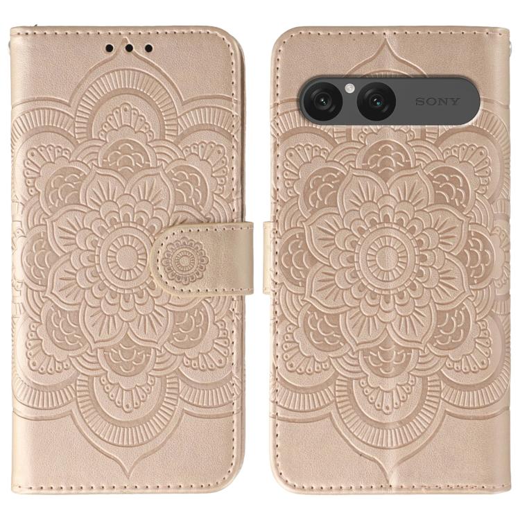 Sun Mandala Embossing Pattern Phone Leather Case, For Sony Xperia 10 VII, For Sony Xperia 1 V, For Sony Xperia 10 V, For Sony Xperia 5 IV, For Sony Xperia Ace III, For Sony Xperia 1 IV