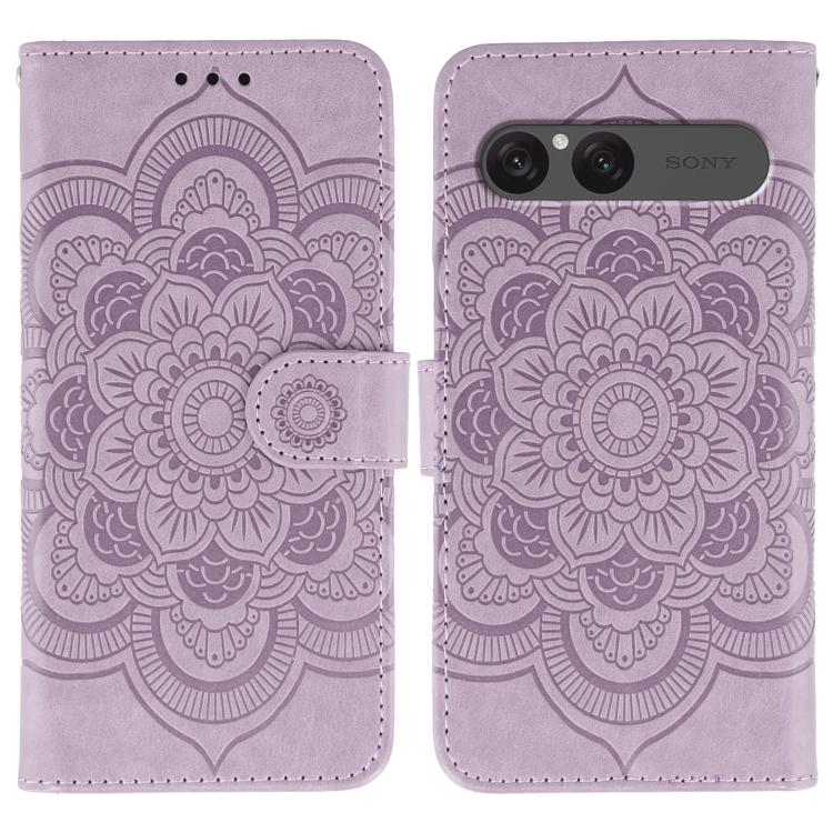 Sun Mandala Embossing Pattern Phone Leather Case, For Sony Xperia 10 VII, For Sony Xperia 1 V, For Sony Xperia 10 V, For Sony Xperia 5 IV, For Sony Xperia Ace III, For Sony Xperia 1 IV