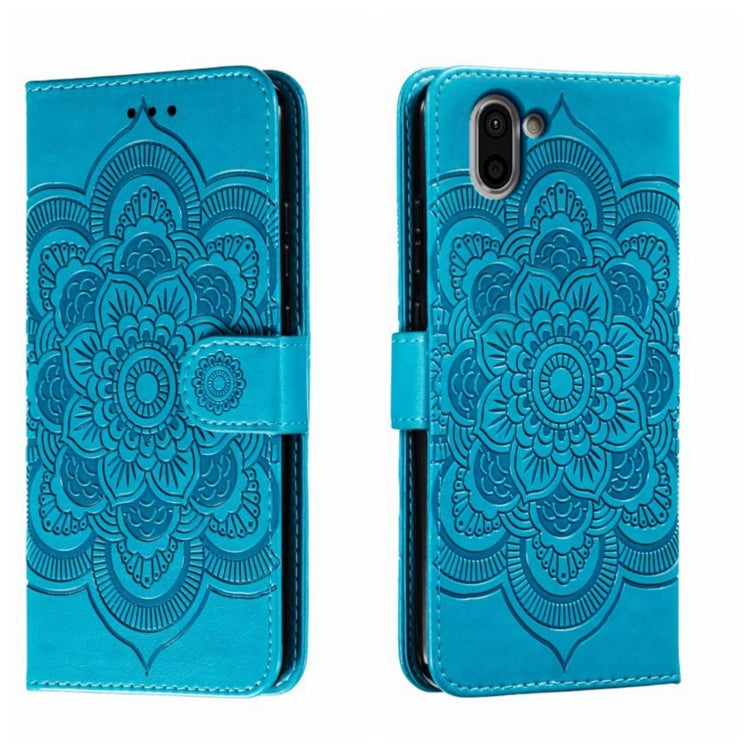 Sun Mandala Embossing Pattern Phone Leather Case, For Sharp Aquos R8 Pro, For Sharp Aquos Wish, For Sharp Aquos Sense3, For Sharp Aquos R5G, For Sharp Aquos R3, For Sharp Aquos R2