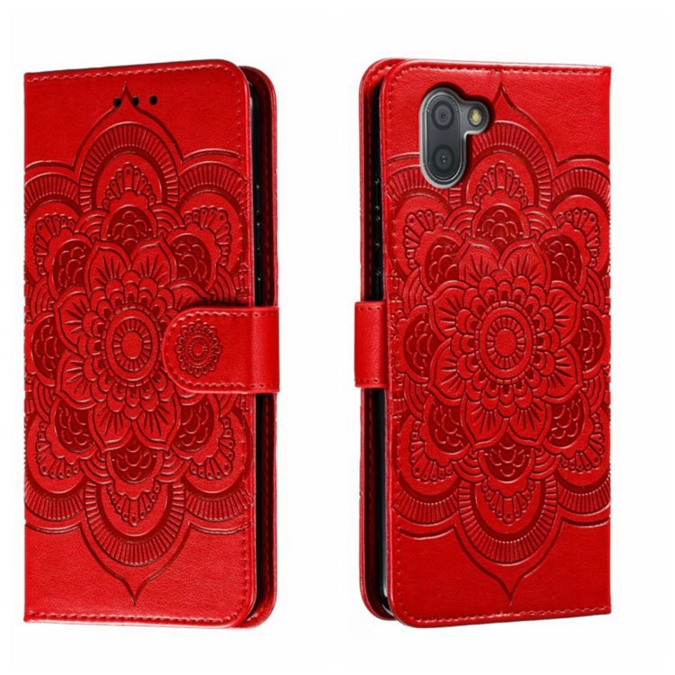 Sun Mandala Embossing Pattern Phone Leather Case, For Sharp Aquos R8 Pro, For Sharp Aquos Wish, For Sharp Aquos Sense3, For Sharp Aquos R5G, For Sharp Aquos R3, For Sharp Aquos R2