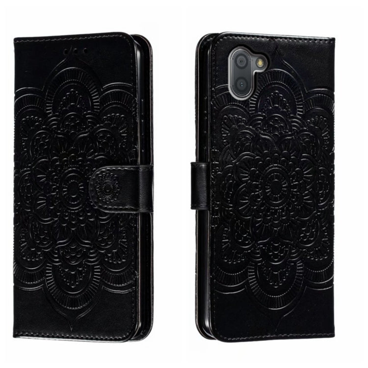 Sun Mandala Embossing Pattern Phone Leather Case, For Sharp Aquos R8 Pro, For Sharp Aquos Wish, For Sharp Aquos Sense3, For Sharp Aquos R5G, For Sharp Aquos R3, For Sharp Aquos R2