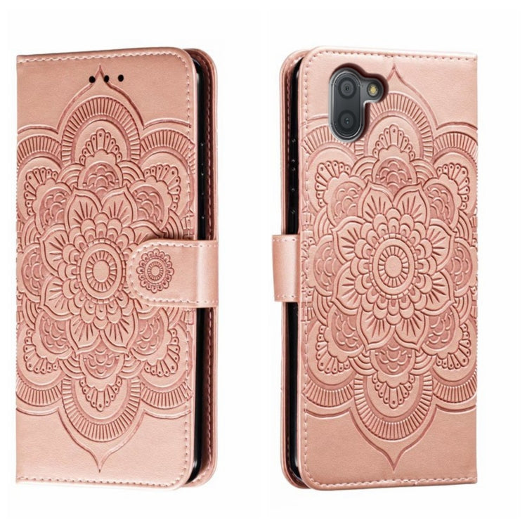 Sun Mandala Embossing Pattern Phone Leather Case, For Sharp Aquos R8 Pro, For Sharp Aquos Wish, For Sharp Aquos Sense3, For Sharp Aquos R5G, For Sharp Aquos R3, For Sharp Aquos R2